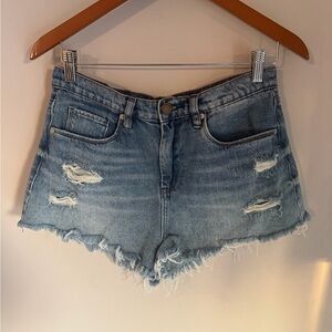 BlankNYC The Barrow High Rise Distressed Denim Shorts Blue Size 28 75R-8814